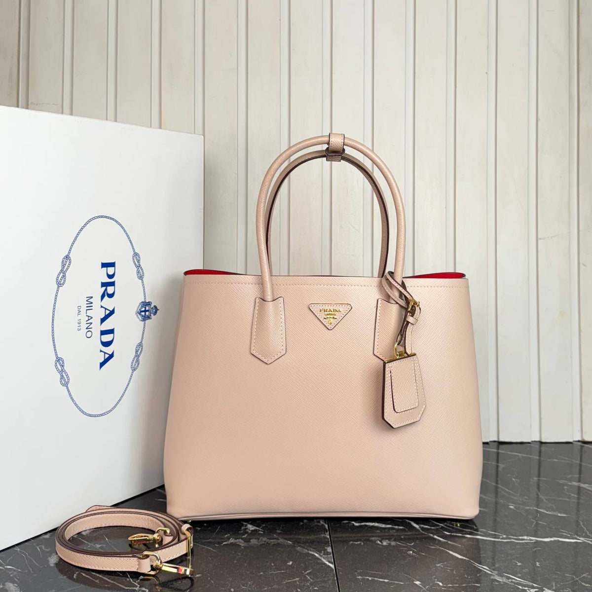 Prada Double Large Saffiano Leather Bag