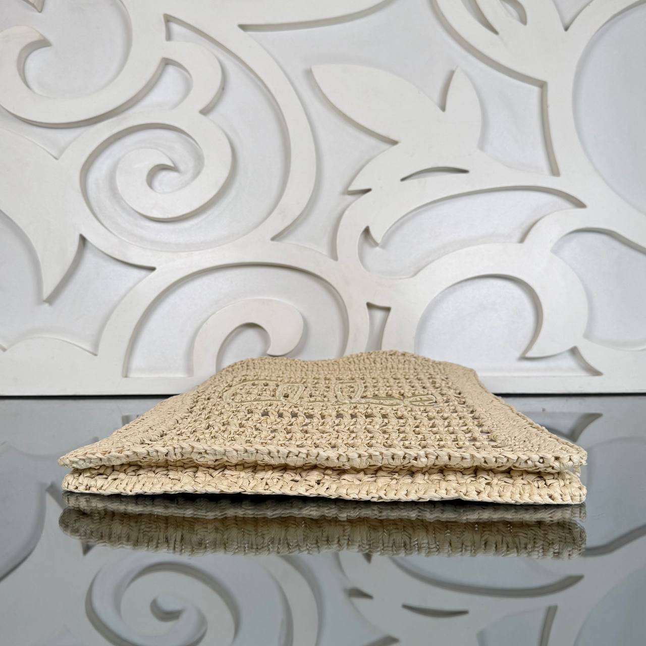 Chloe Crotchet Raffia Tote Bag