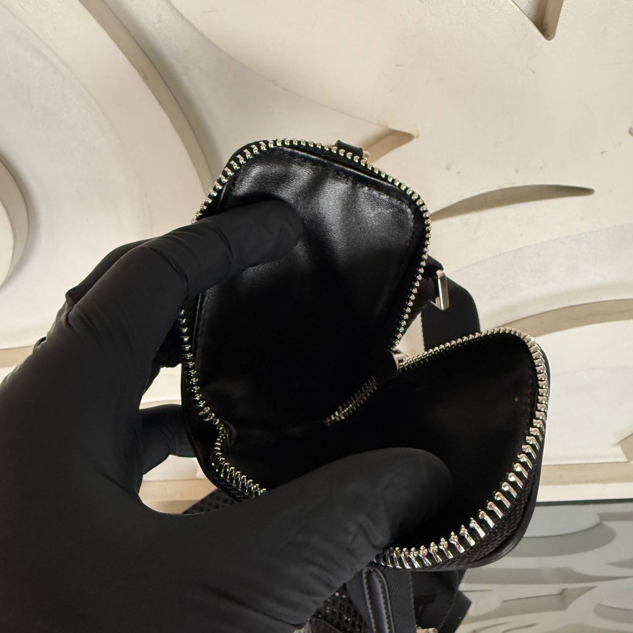 Prada Re-Edition 2005 Mesh and Brushed Leather Bag