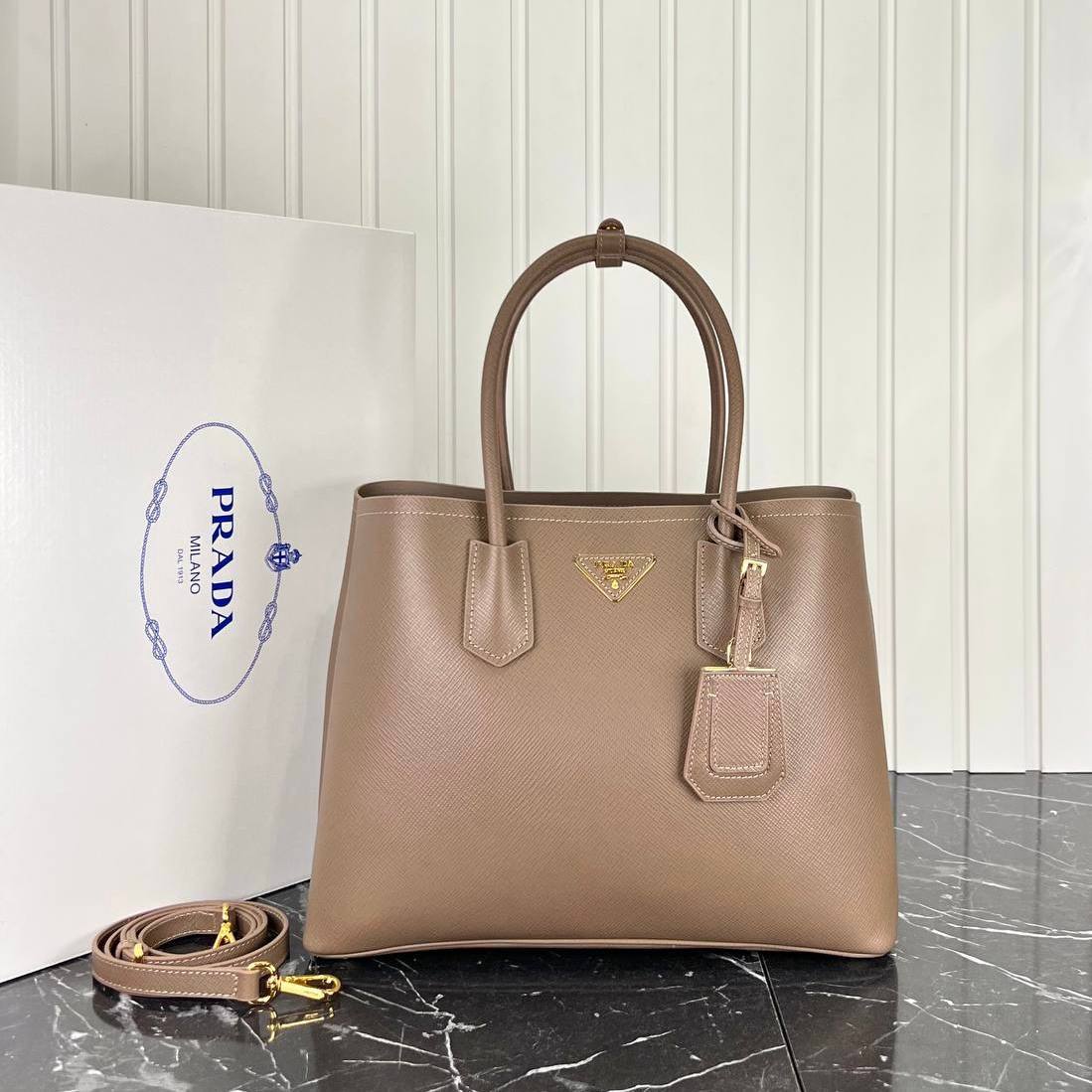 Prada Double Large Saffiano Leather Bag
