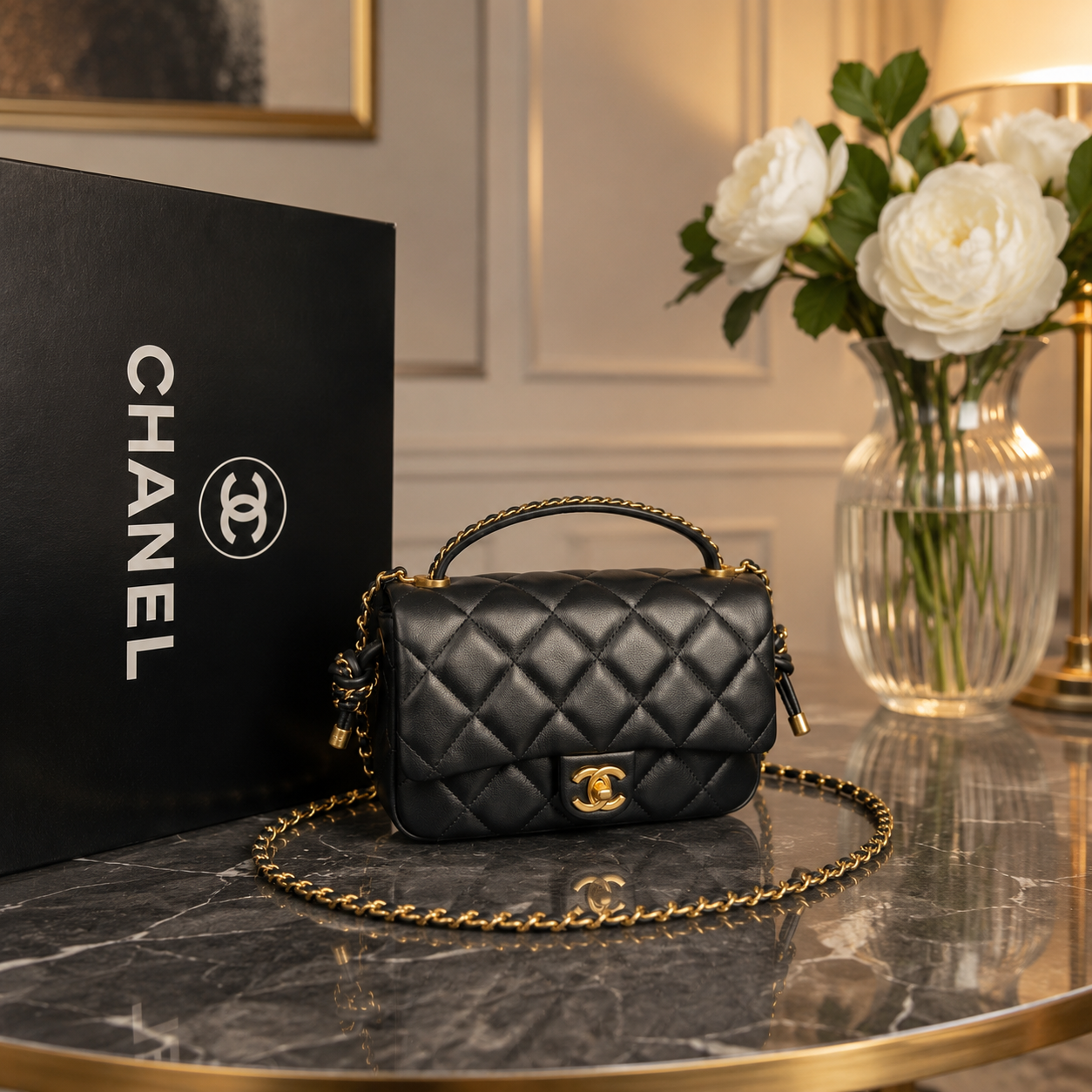 Chanel Medium Top Handle Flap Bag