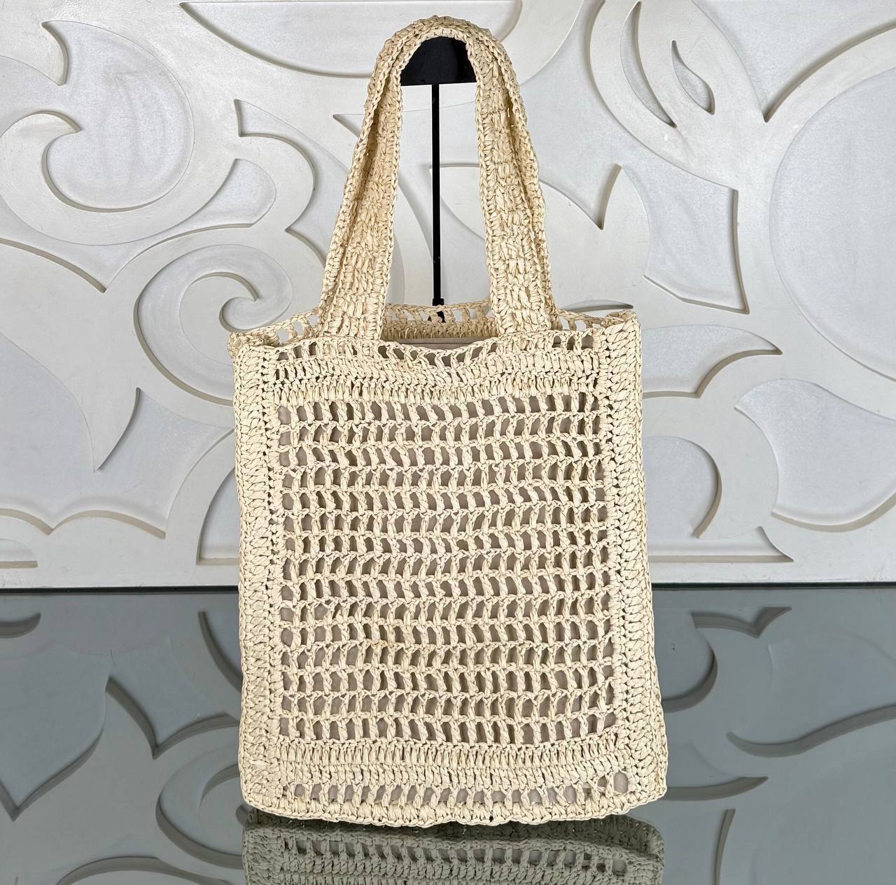 Chloe Crotchet Raffia Tote Bag