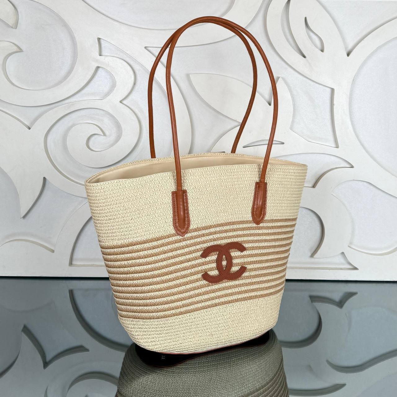Chanel Raffia Shopping Bag with Hat
