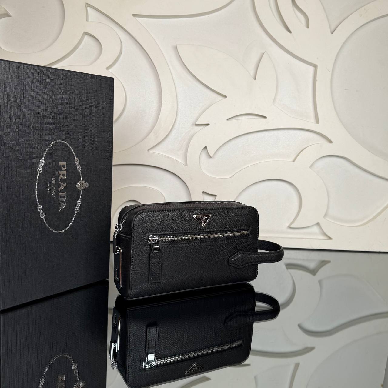 Prada Men’s Clutch with Fingerprint Lock