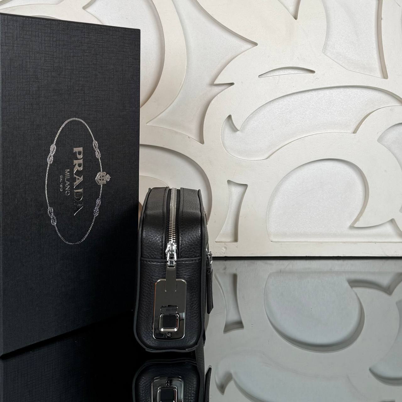 Prada Men’s Clutch with Fingerprint Lock