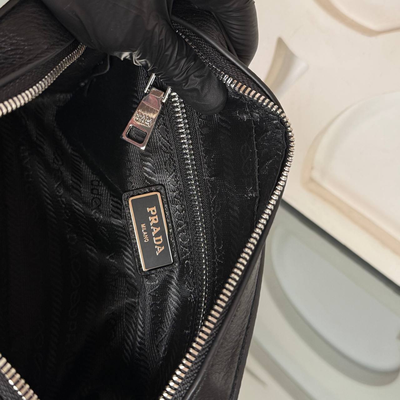 Prada Men’s Clutch with Fingerprint Lock