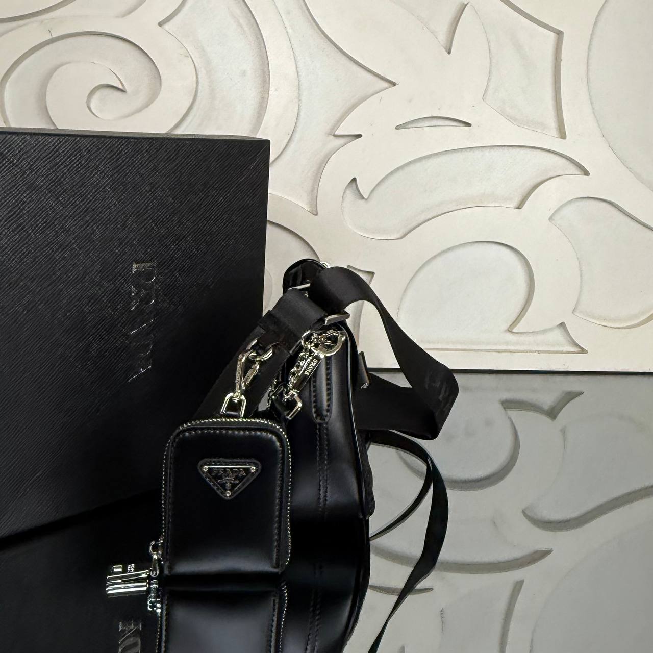 Prada Re-Edition 2005 Mesh and Brushed Leather Bag
