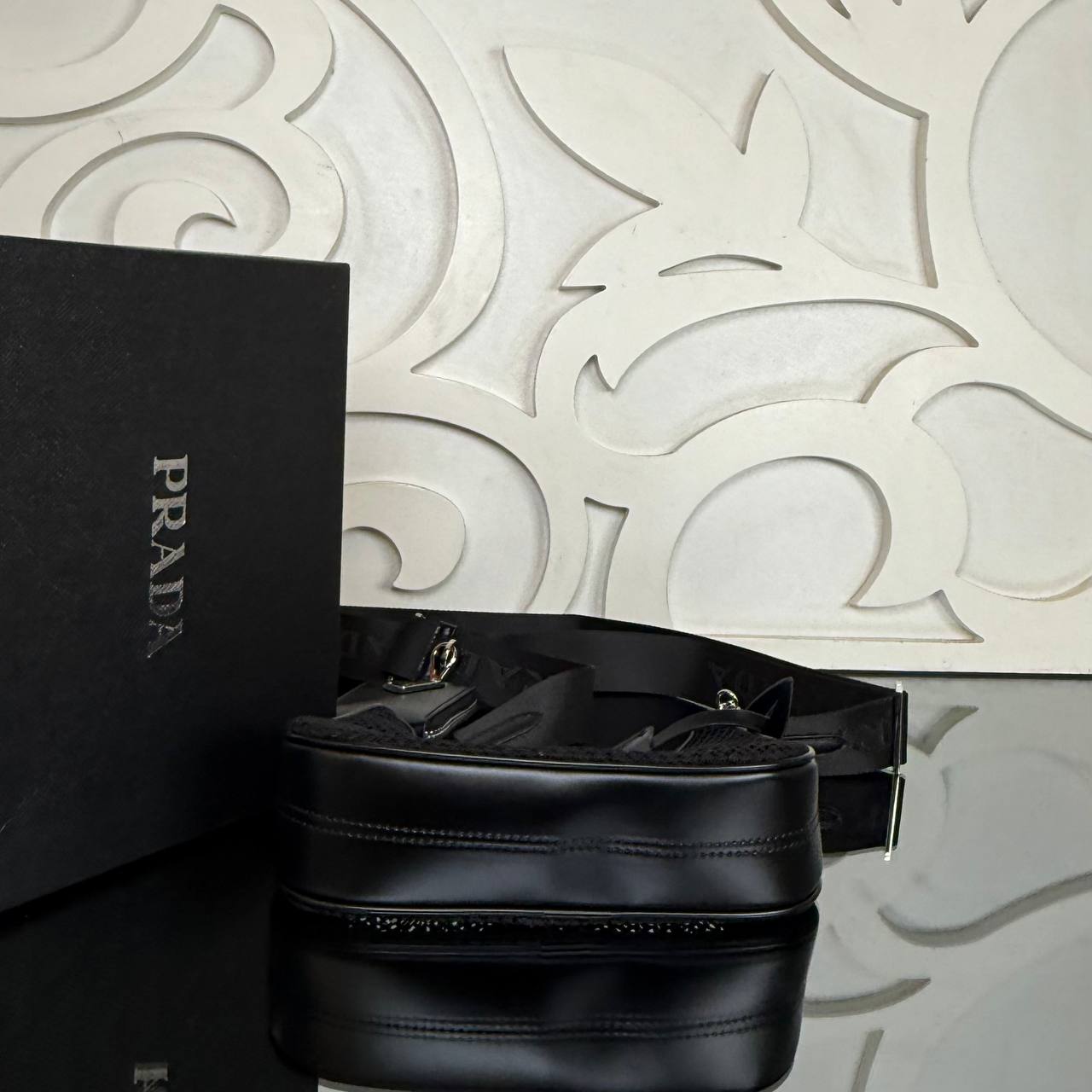 Prada Re-Edition 2005 Mesh and Brushed Leather Bag